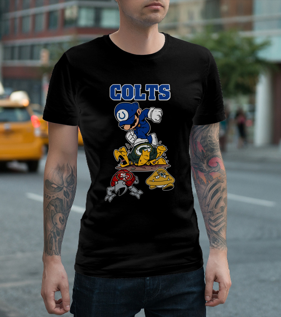 Colts Indianapolis Mario Parody Football Knockout T-Shirt