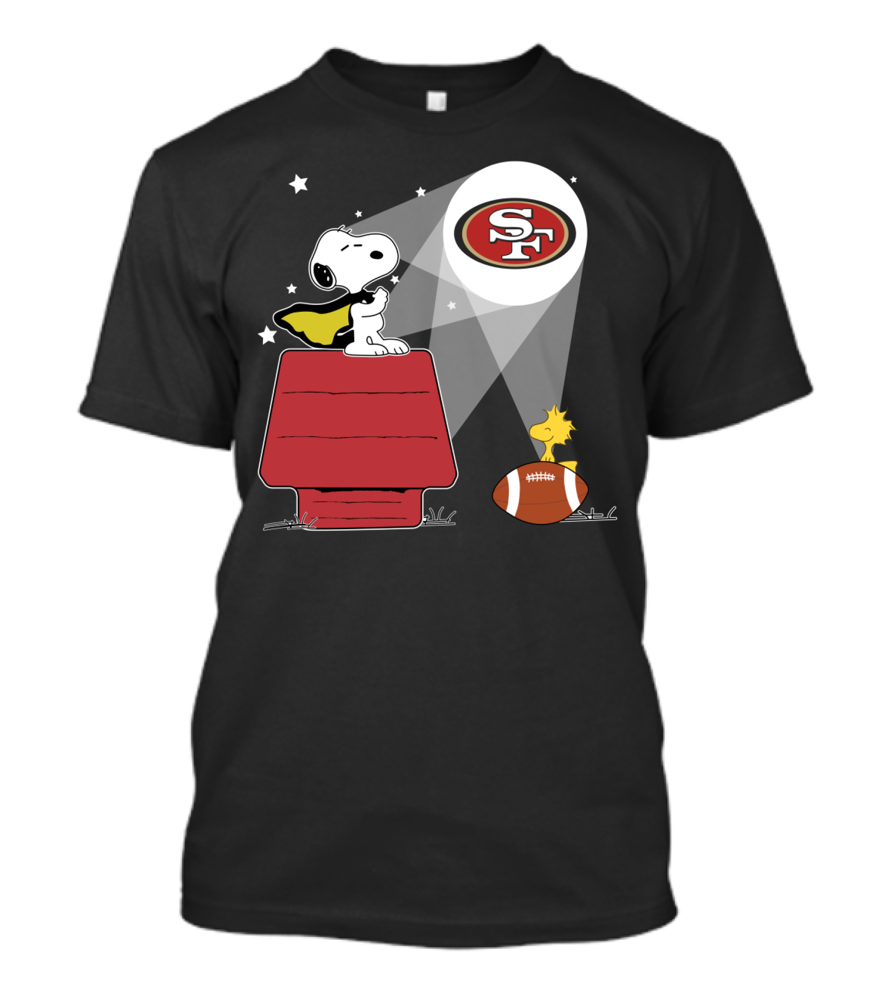 San Francisco 49ers Snoopy Woodstock Football Peanuts Spotlight T-Shirt