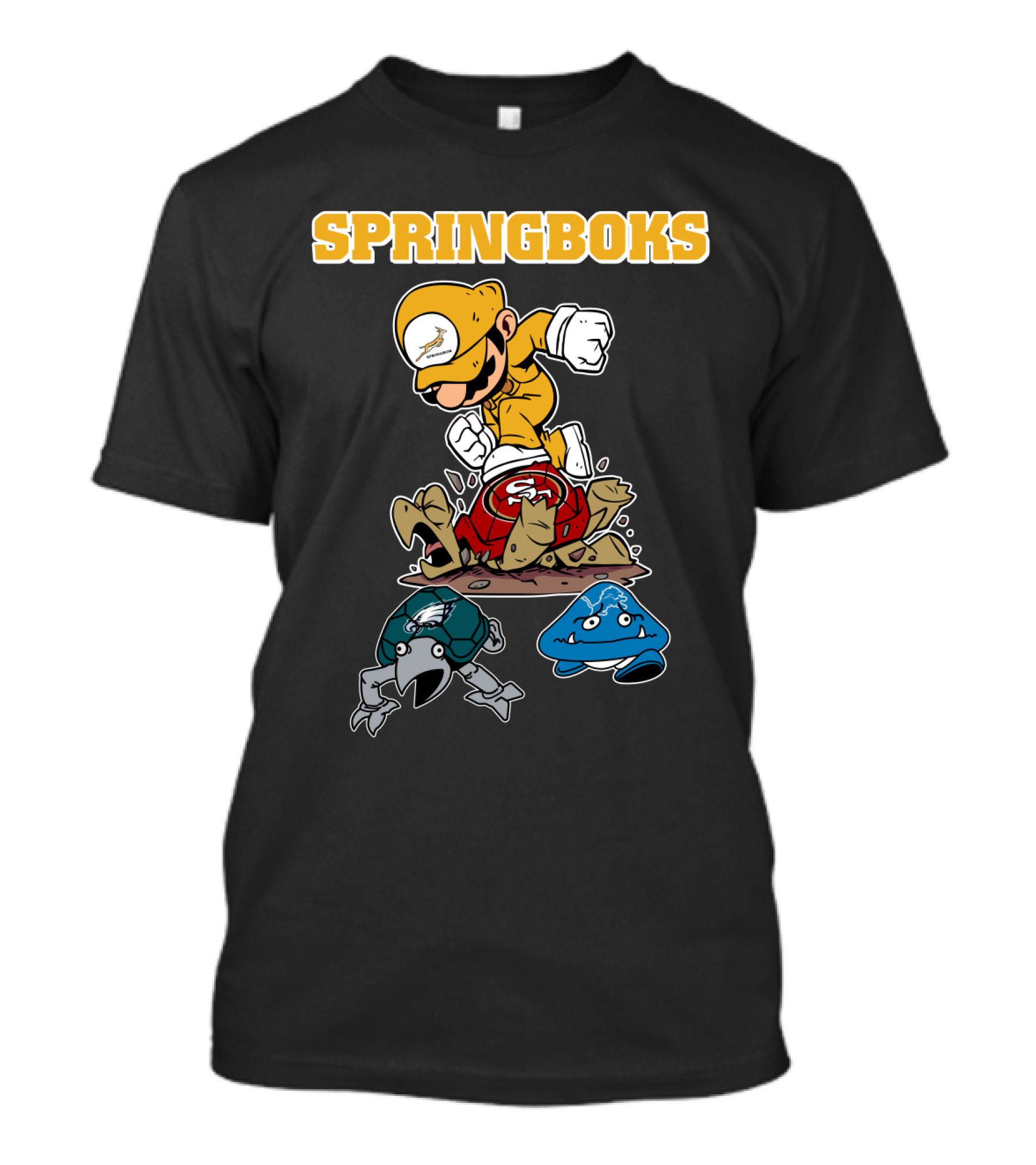 Springboks Jumping Character Over Enemies T-Shirt