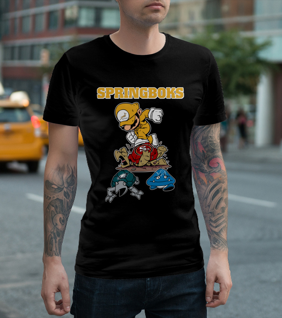 Springboks Jumping Character Over Enemies T-Shirt