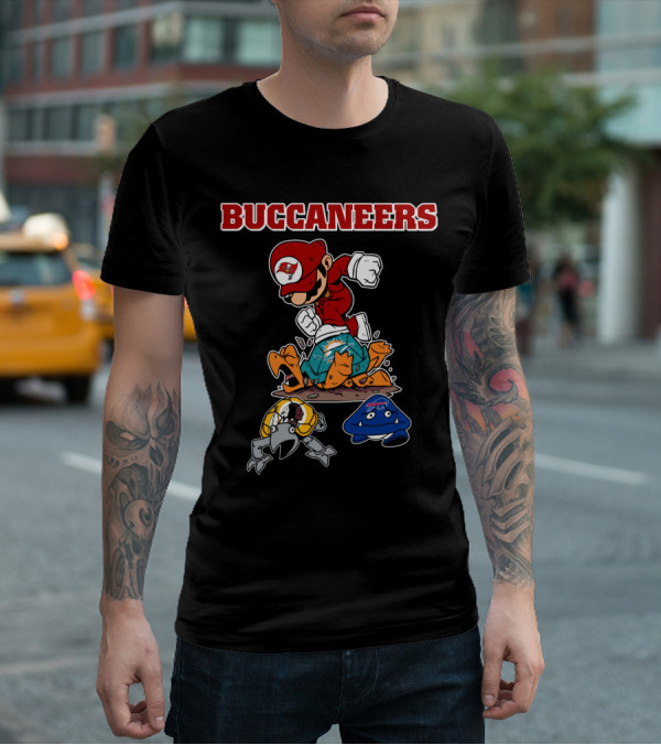 Buccaneers Mario Parody Jumping On Rivals T-Shirt
