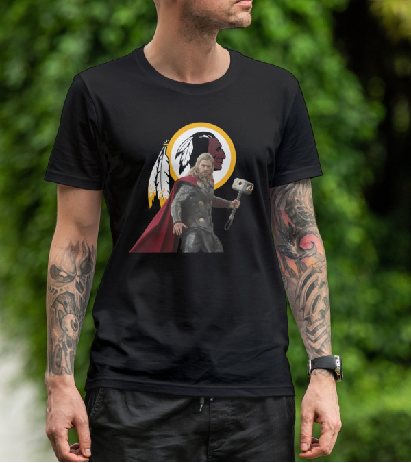 Washington Redskins Thor Mjolnir Crossover T-Shirt