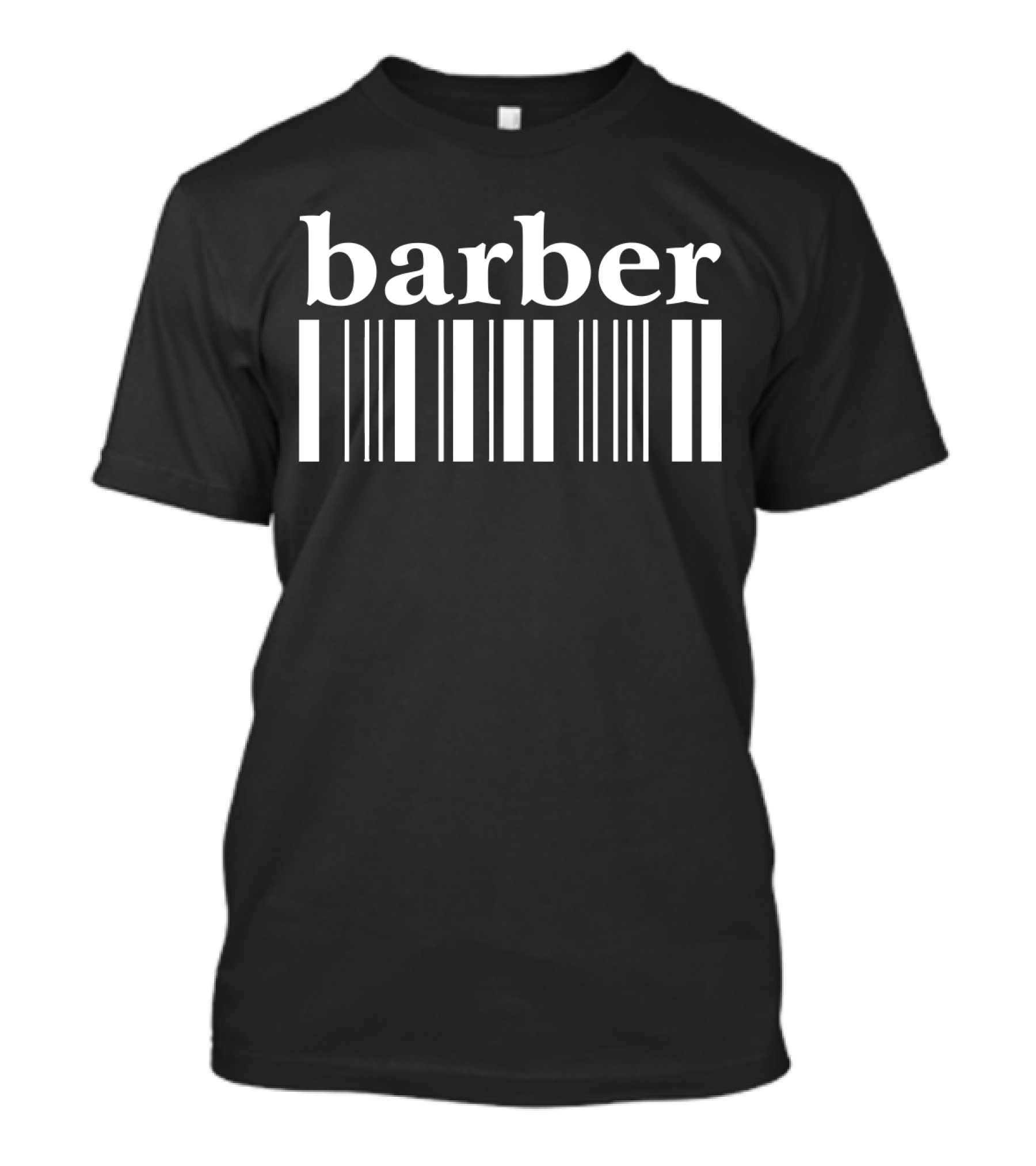 Barber Barcode Stylized Typography With Barcode Lines T-Shirt