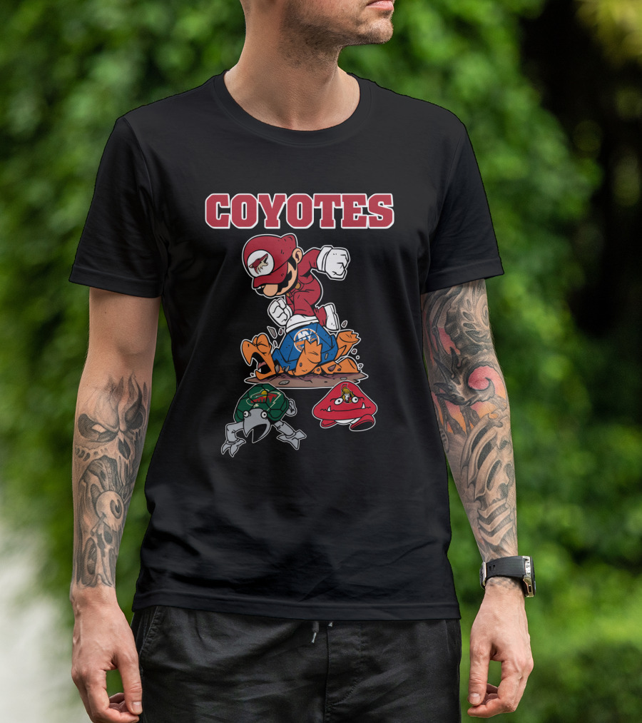 Coyotes Mario Parody With Duck And Crab Characters T-Shirt