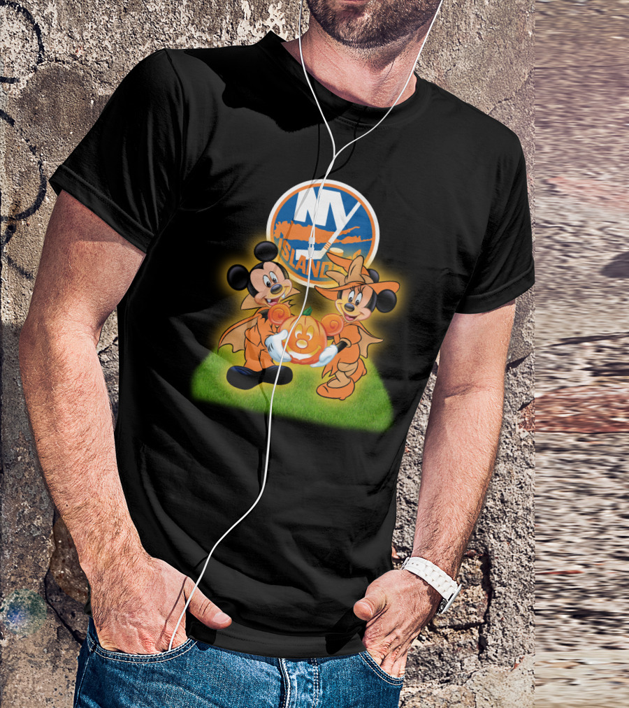 Halloween New York Islanders Mickey And Friends Pumpkin Celebration T-Shirt
