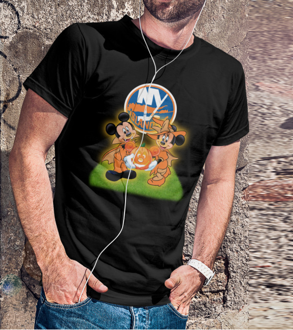 Halloween New York Islanders Mickey And Friends Pumpkin Celebration T-Shirt