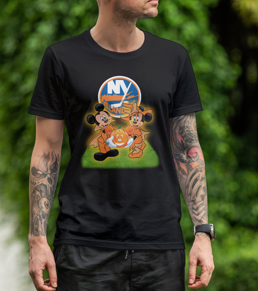 Halloween New York Islanders Mickey And Friends Pumpkin Celebration T-Shirt