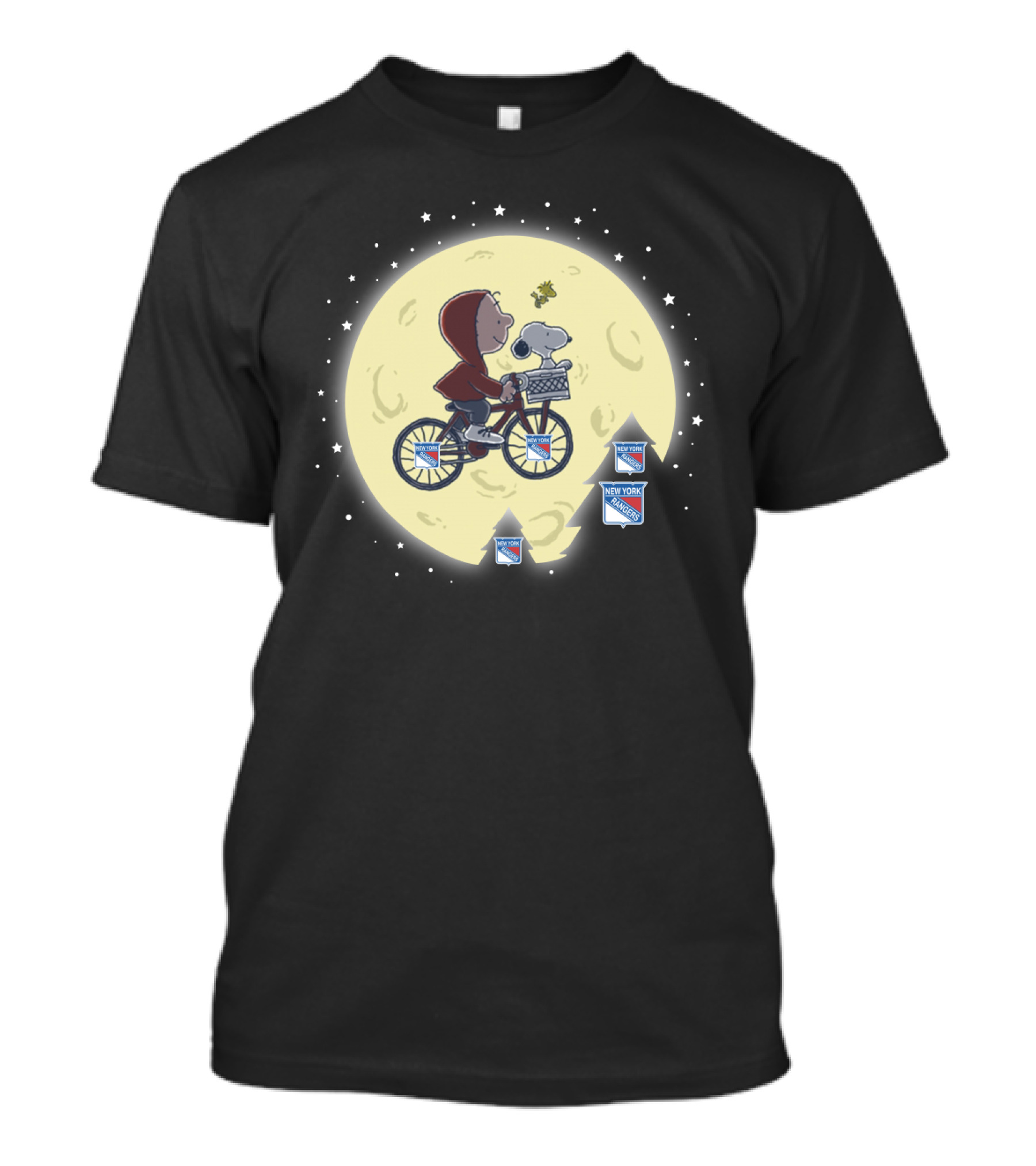 New York Rangers Halloween Moon Ride With Snoopy T-Shirt