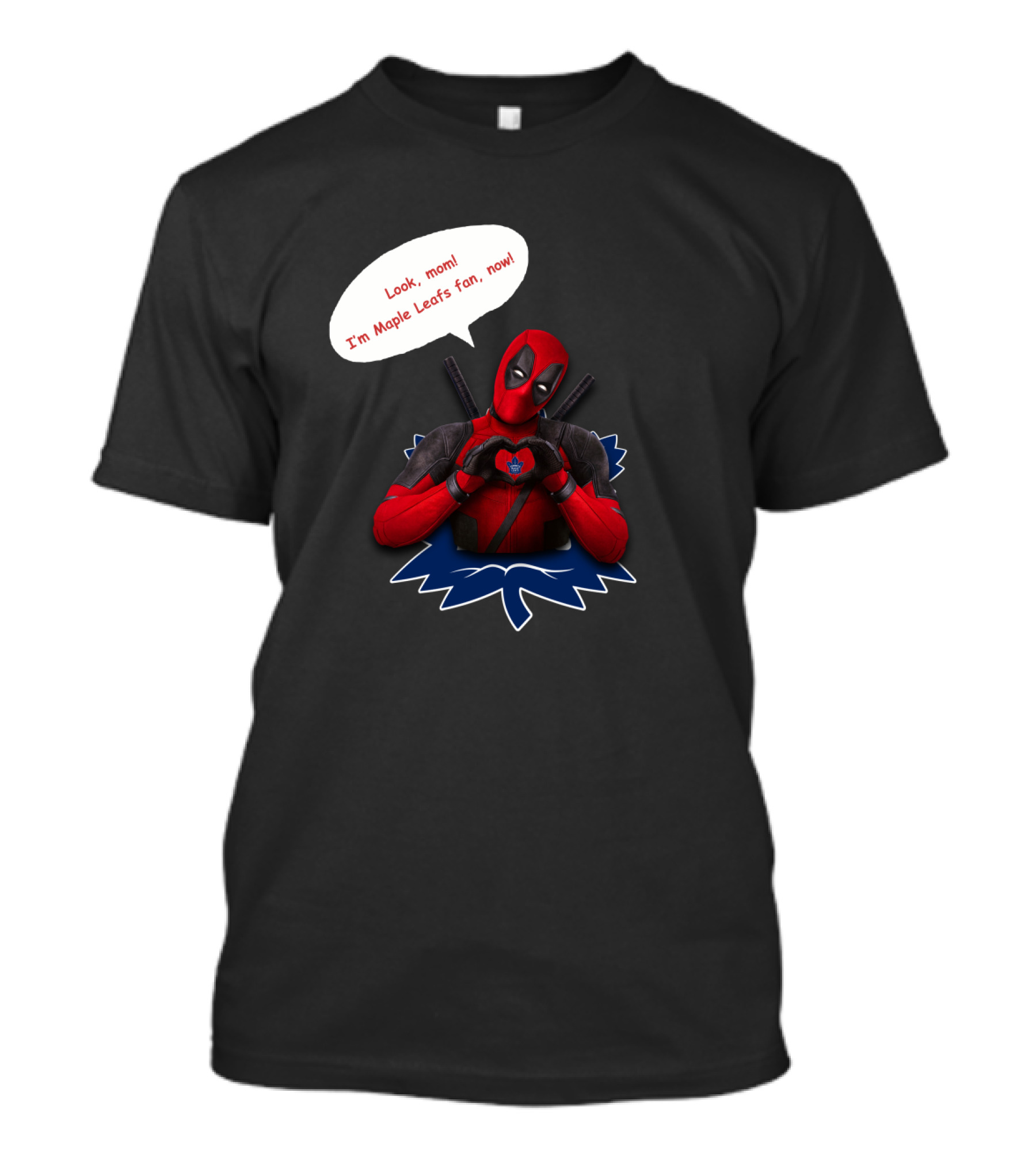 Toronto Maple Leafs Fan Deadpool Heart Gesture T-Shirt