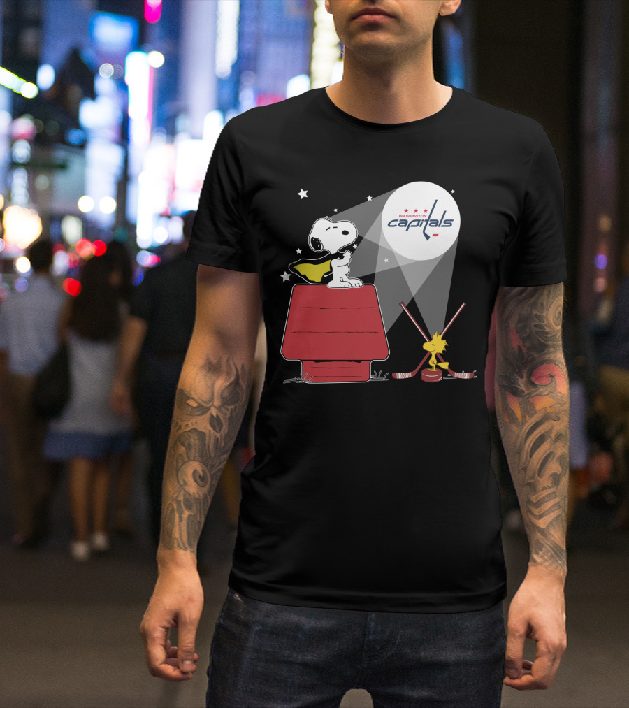 Snoopy And Woodstock Washington Capitals Nhl Hockey Spotlight T-Shirt