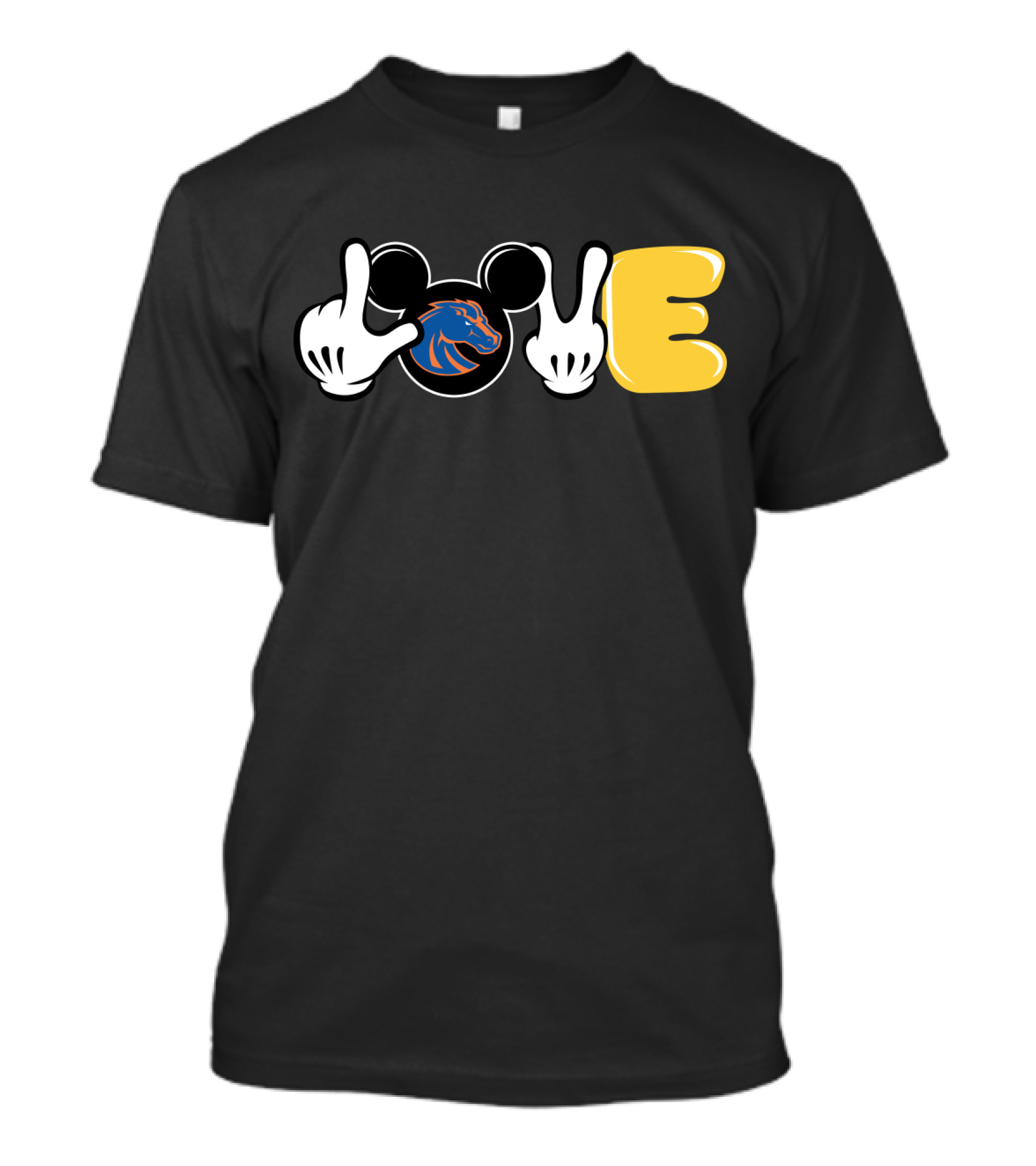 Boise State Broncos Love Mickey Mouse Hands T-Shirt