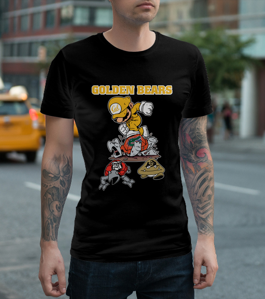 Golden Bears Cal Football Character With Mario Style T-Shirt