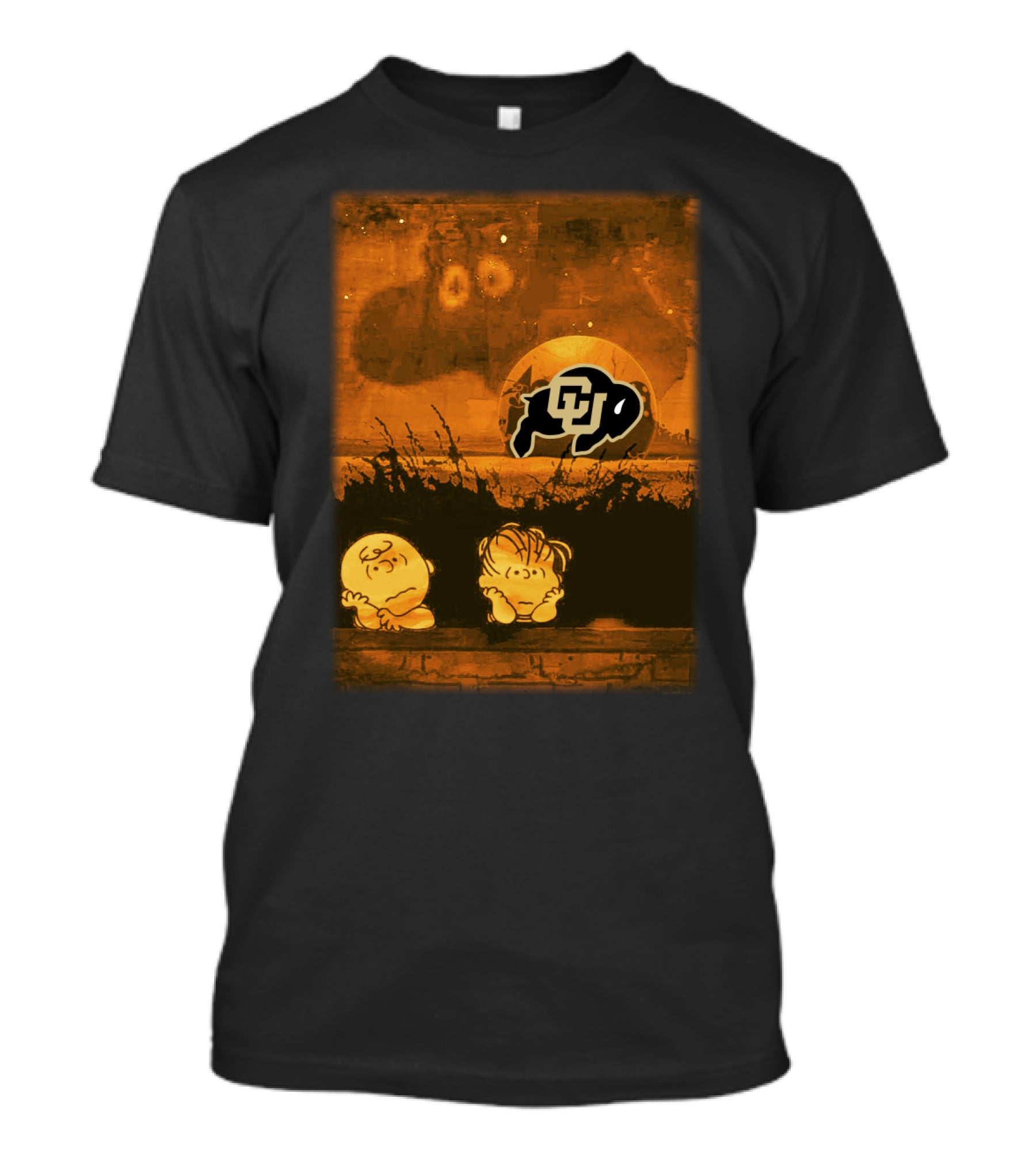 Halloween Colorado Buffaloes Football Peanuts Characters Moon Night T-Shirt