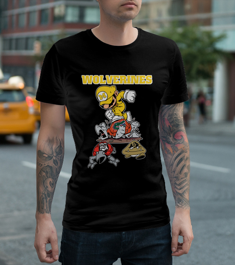 Wolverines Michigan Football Parody With M Character And Opponents T-Shirt