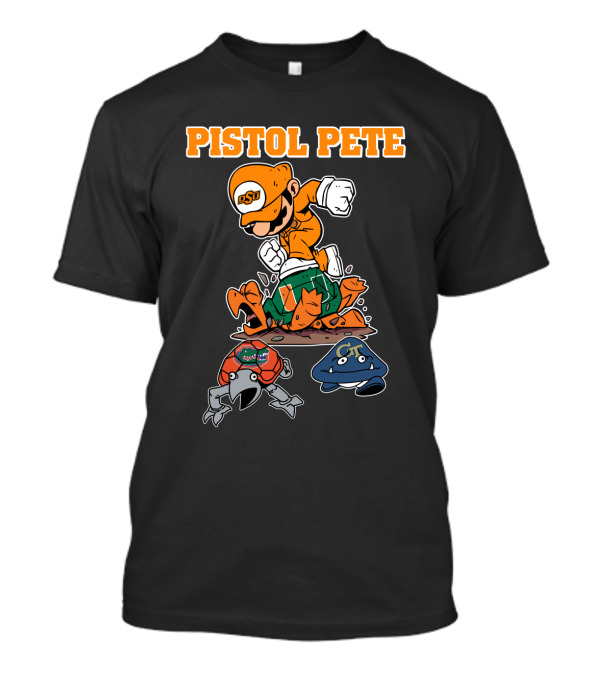 Pistol Pete Osu Football Cartoon Character Stomping Rivals T-Shirt