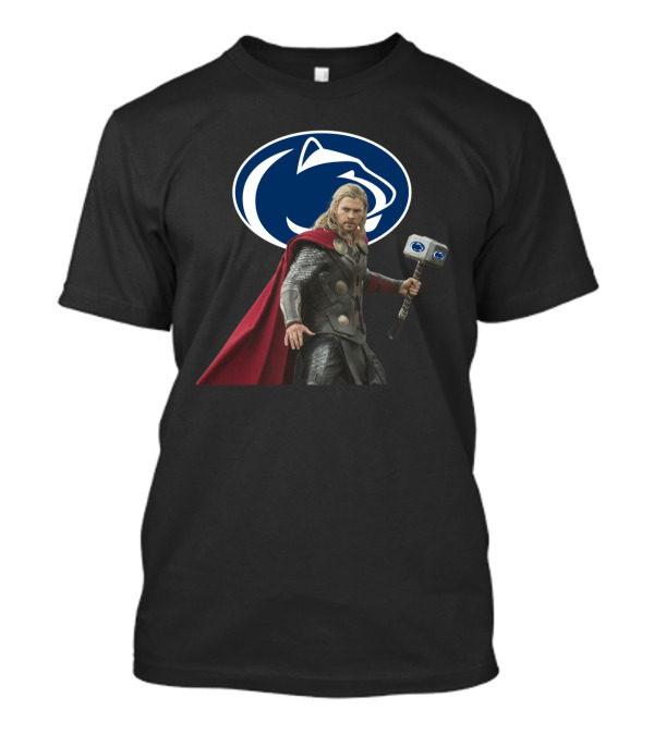 Penn State Nittany Lions Football Thor Hammer Logo Mashup T-Shirt