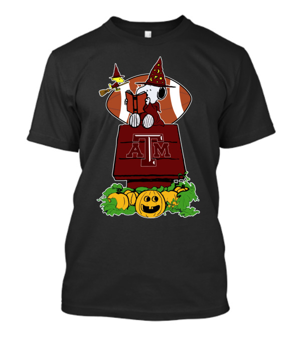 Halloween Texas A M Aggies Football Snoopy Wizard Pumpkins T-Shirt
