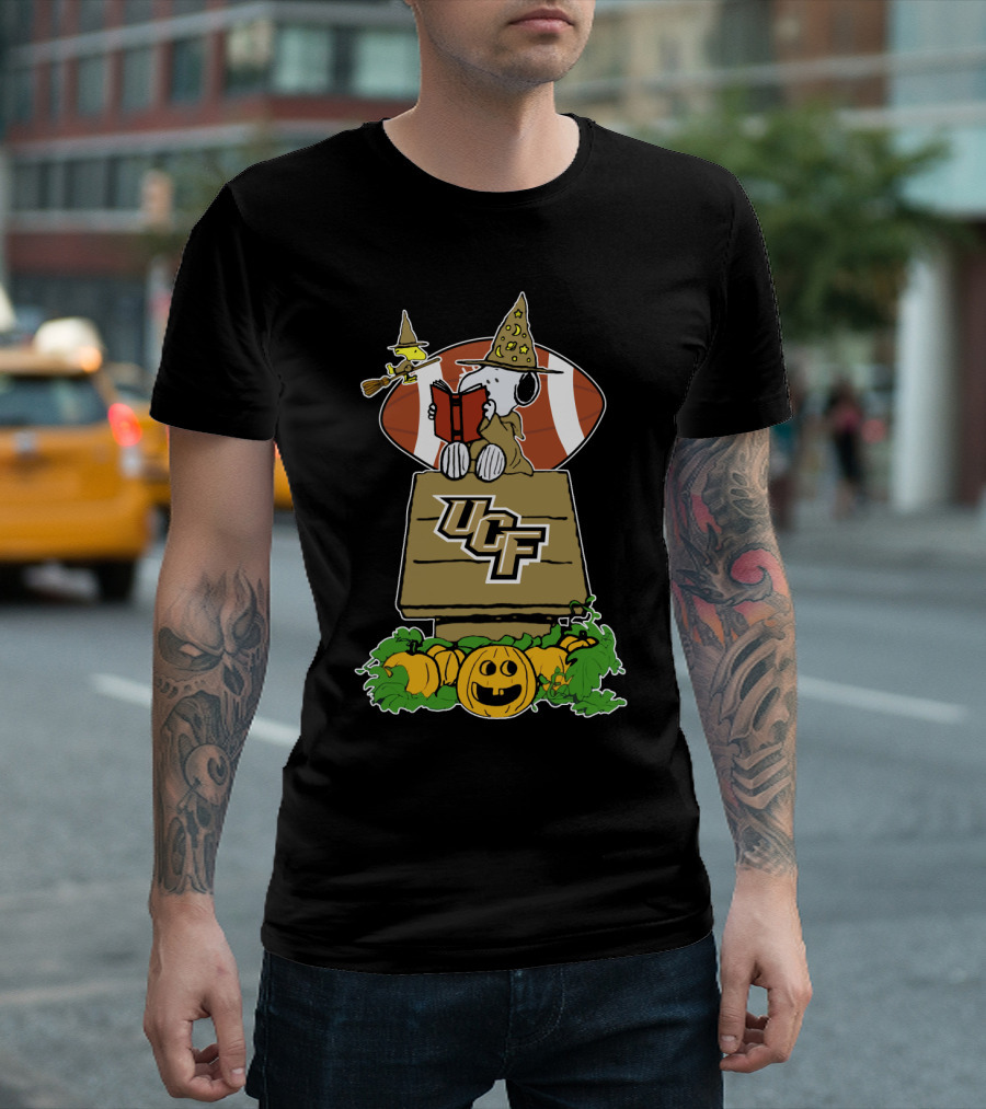 Halloween Snoopy Witch Ucf Football Pumpkins T-Shirt