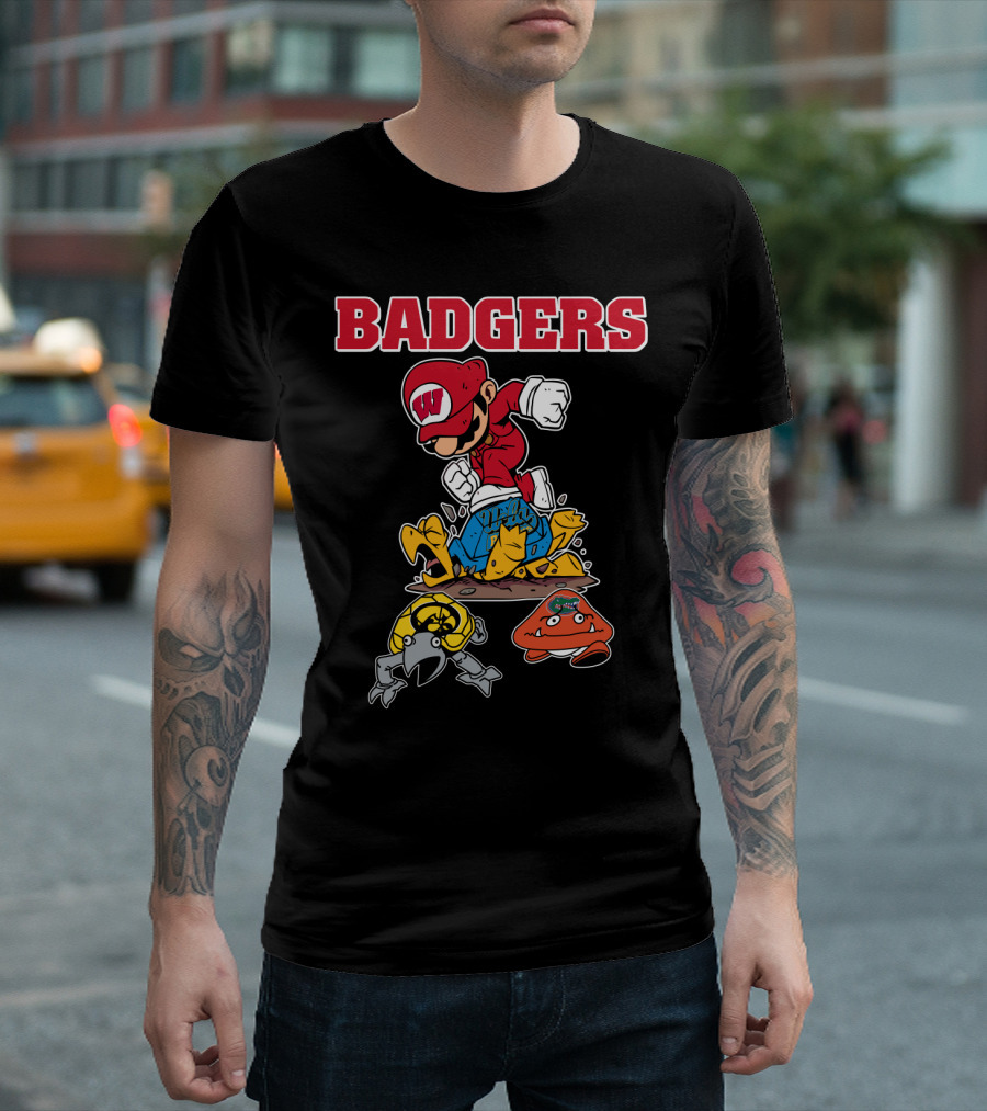 Badgers Wisconsin Football Character T-Shirt