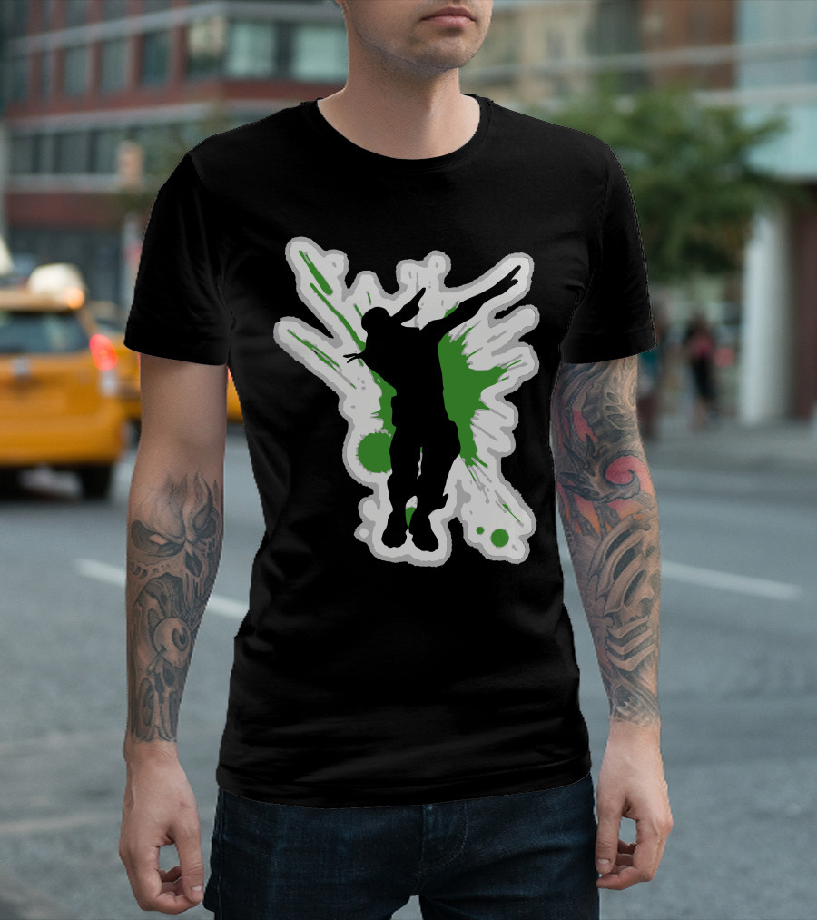 Dane Dab Silhouette Green Splatter T-Shirt