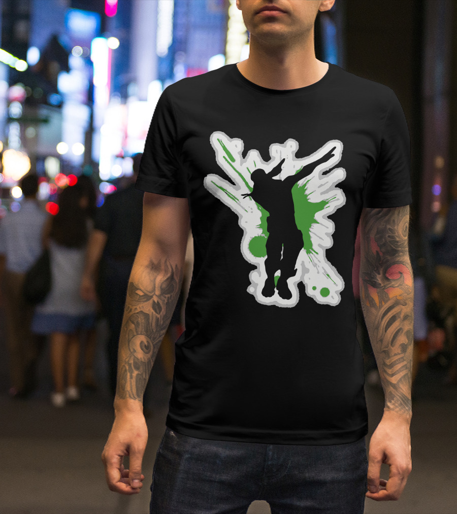 Dane Dab Silhouette Green Splatter T-Shirt