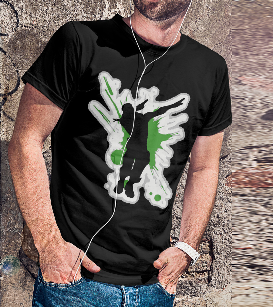 Dane Dab Silhouette Green Splatter T-Shirt