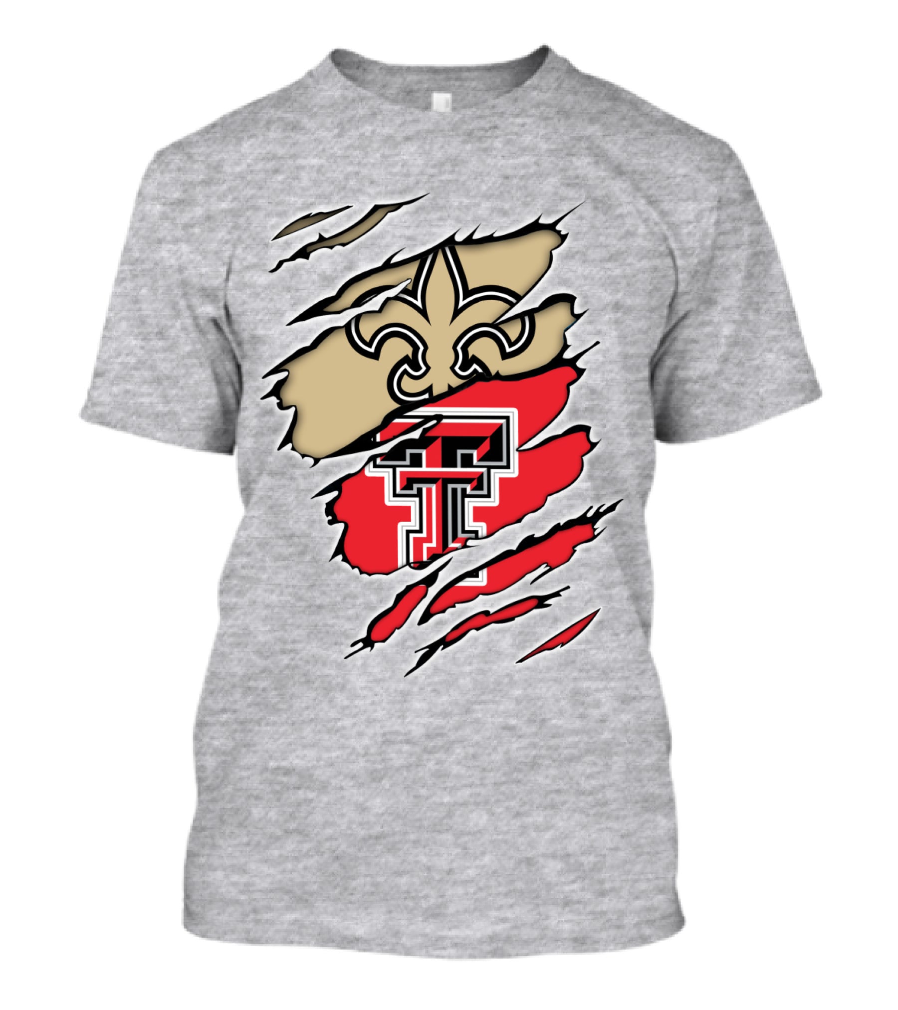 Saints Fleur-de-Lis Texas Tech Double T Combo T-Shirt
