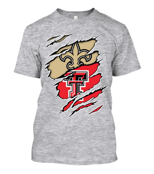Saints Fleur-de-Lis Texas Tech Double T Combo T-Shirt