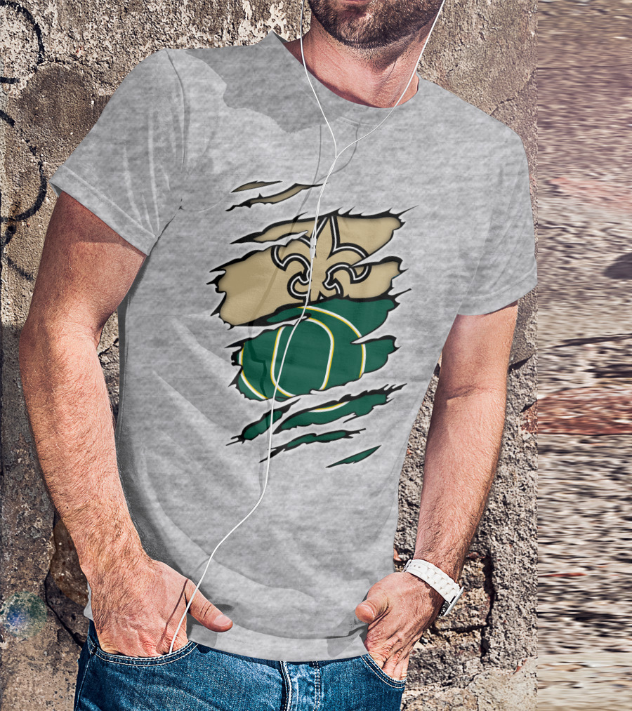 New Orleans Saints Oregon Ducks Logo Mashup T-Shirt