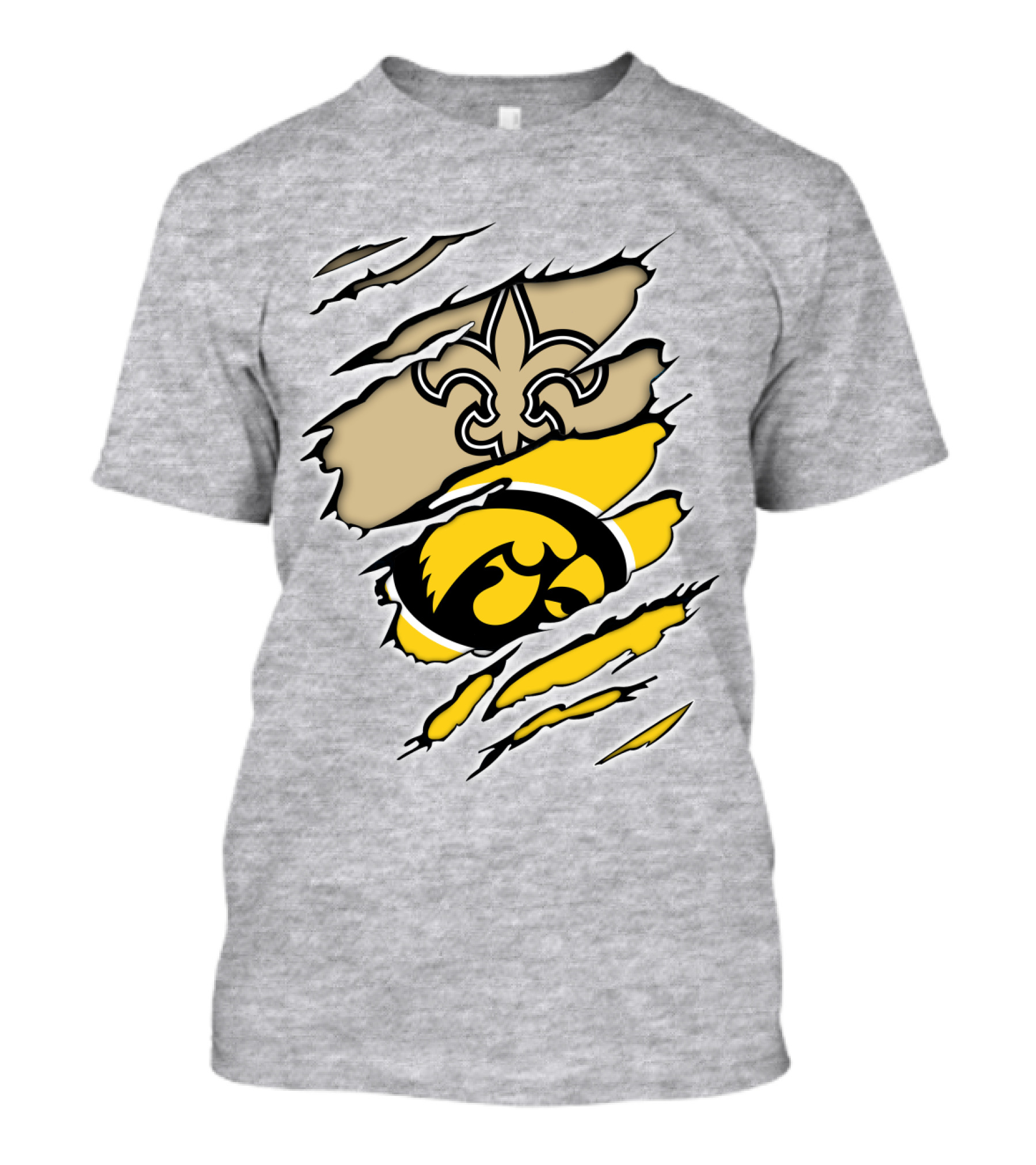 Iowa Hawkeyes And New Orleans Saints Fusion T-Shirt