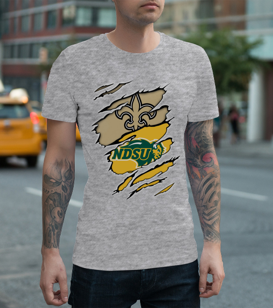 NDSU Bison Fleur-de-Lis Saints Logo Marquee T-Shirt