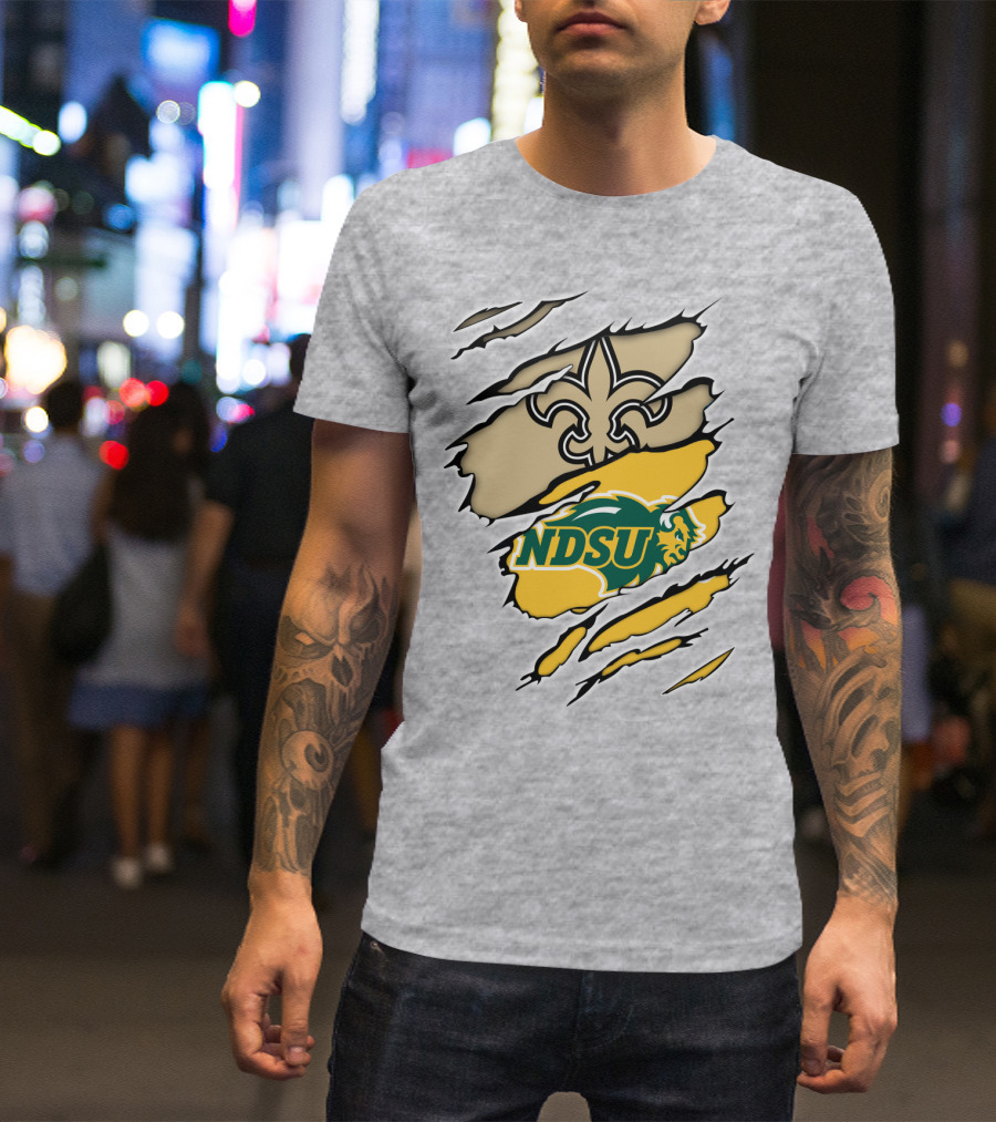NDSU Bison Fleur-de-Lis Saints Logo Marquee T-Shirt