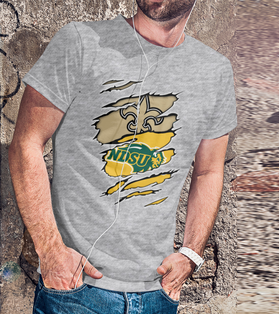 NDSU Bison Fleur-de-Lis Saints Logo Marquee T-Shirt