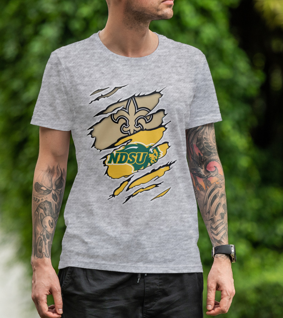 NDSU Bison Fleur-de-Lis Saints Logo Marquee T-Shirt