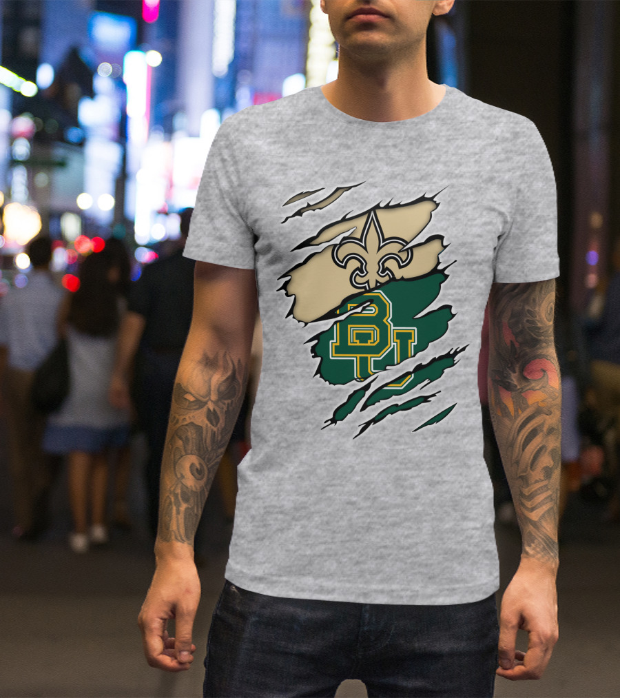 Saints Fleur-de-Lis Over Baylor Bears T-Shirt