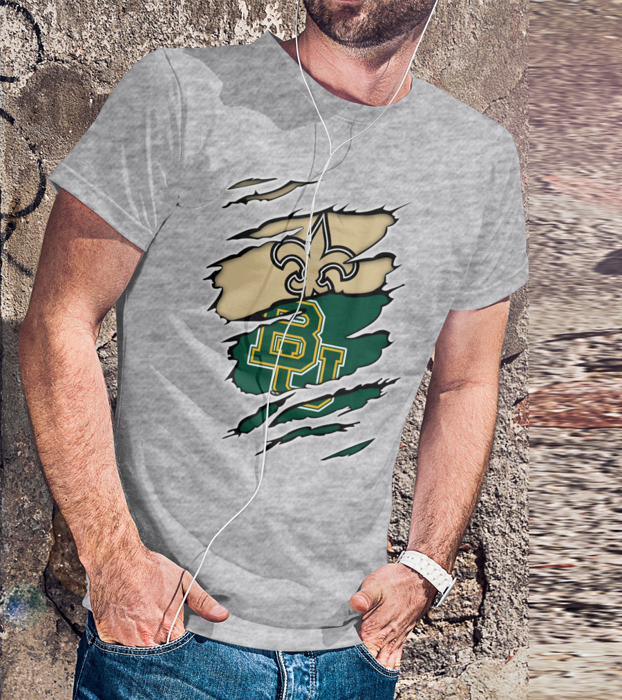 Saints Fleur-de-Lis Over Baylor Bears T-Shirt