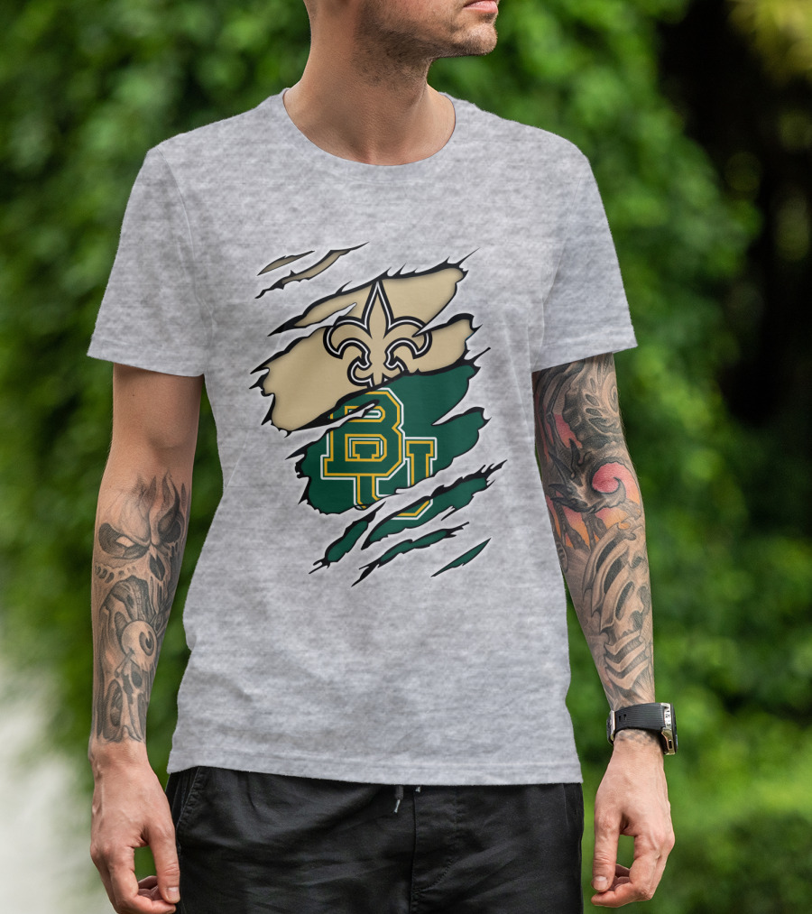 Saints Fleur-de-Lis Over Baylor Bears T-Shirt