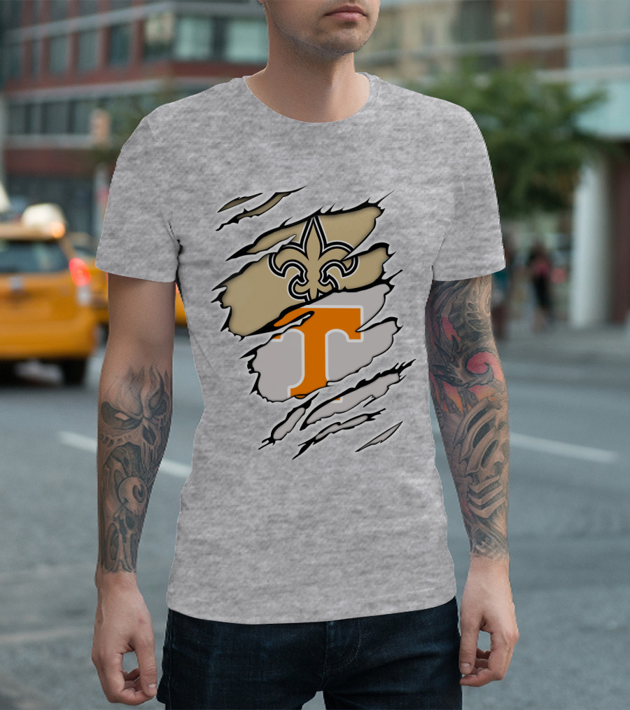 New Orleans Saints Tennessee Volunteers Fleur-de-Lis T T-Shirt