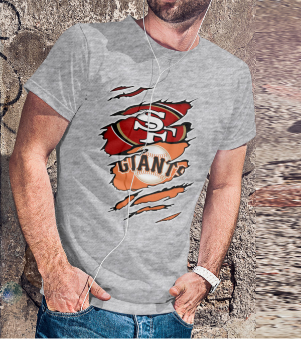49ers Sf Giants Logo Mashup Fan Crossover T-Shirt