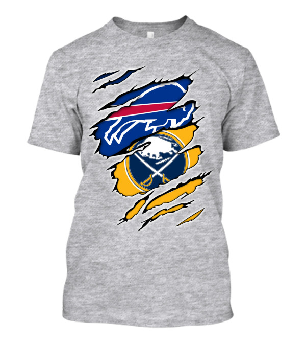 Buffalo Bills Sabres Ripped Logo Combination T-Shirt