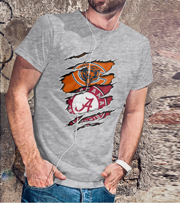 Chicago Bears Alabama Crimson Tide Football Fan Crossover T-Shirt
