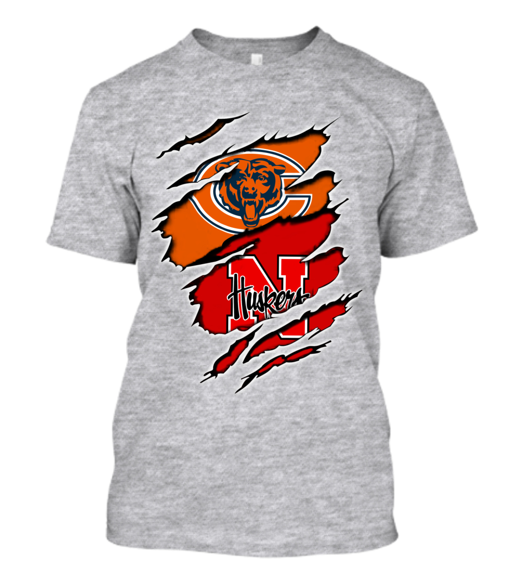 Chicago Bears Nebraska Huskers Claw Marks T-Shirt
