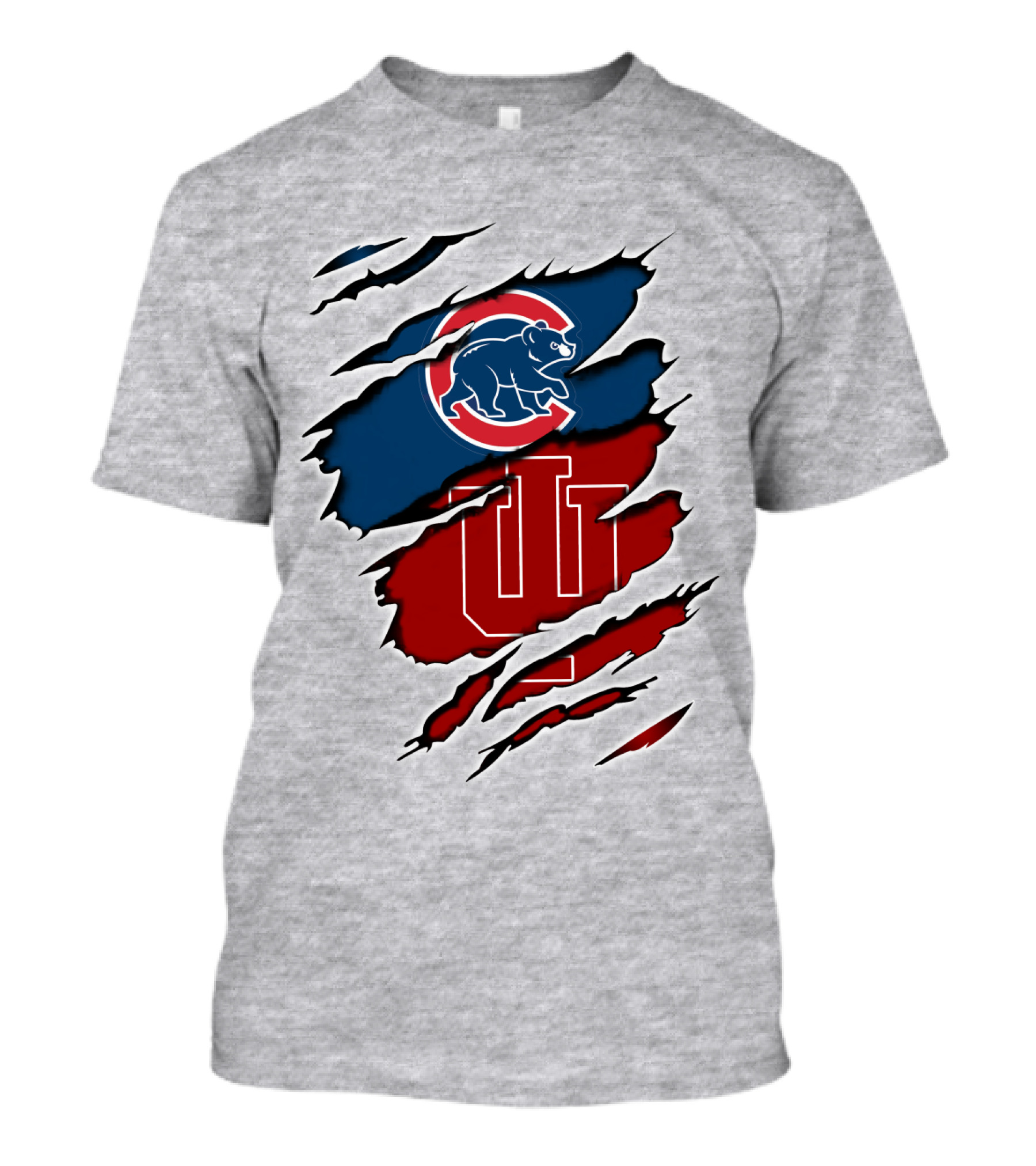 Cubs Indiana Hoosiers Scratch Logo Combo T-Shirt
