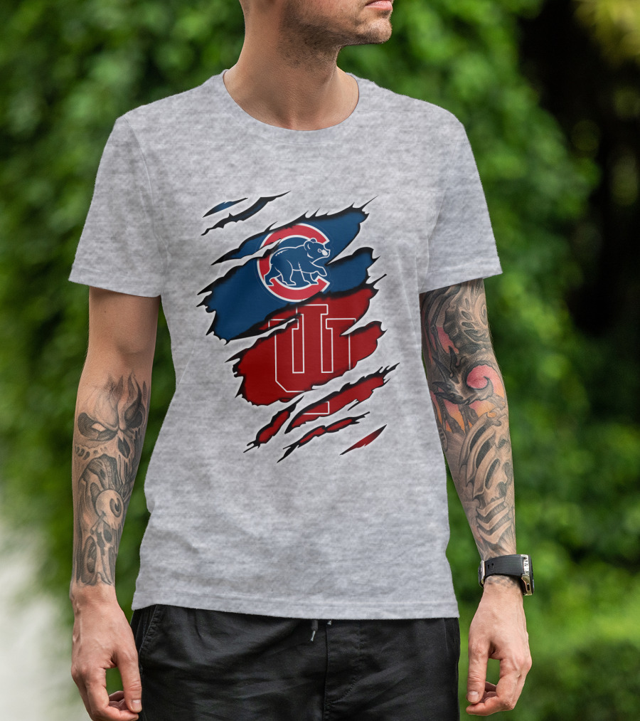 Cubs Indiana Hoosiers Scratch Logo Combo T-Shirt