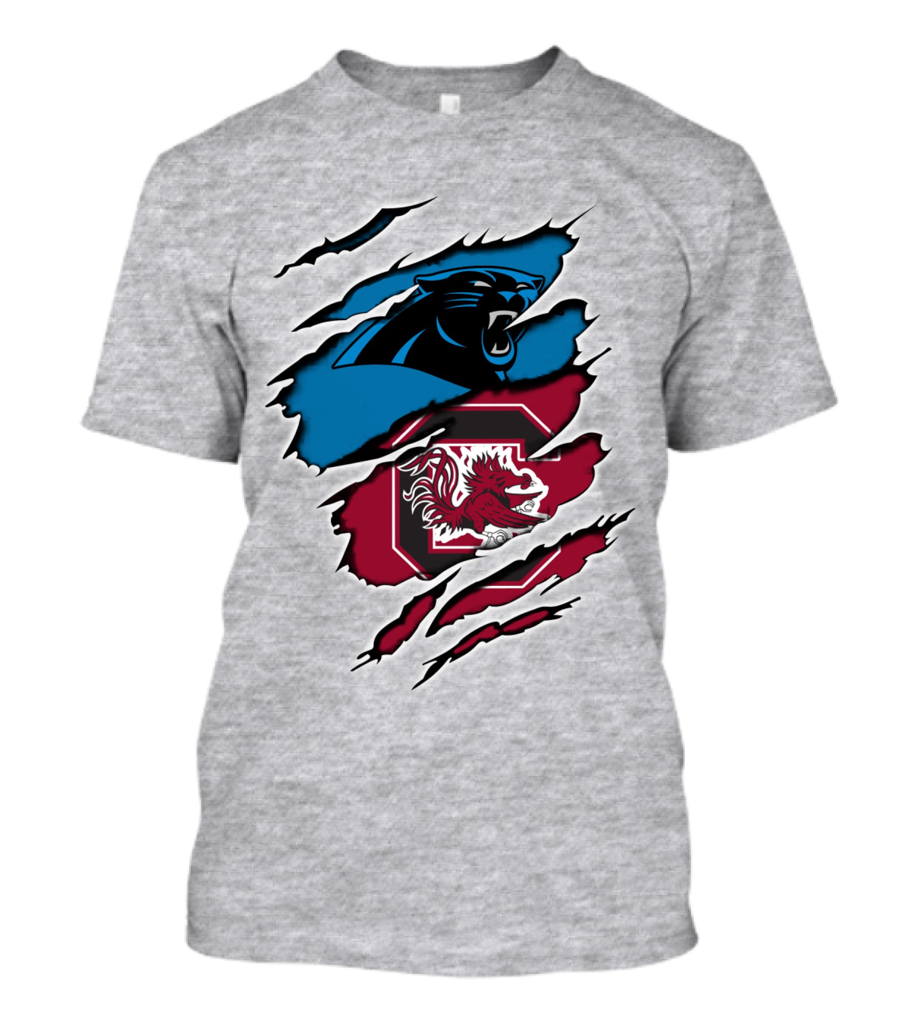 Panthers Gamecocks Clawmarks Logo Fusion T-Shirt