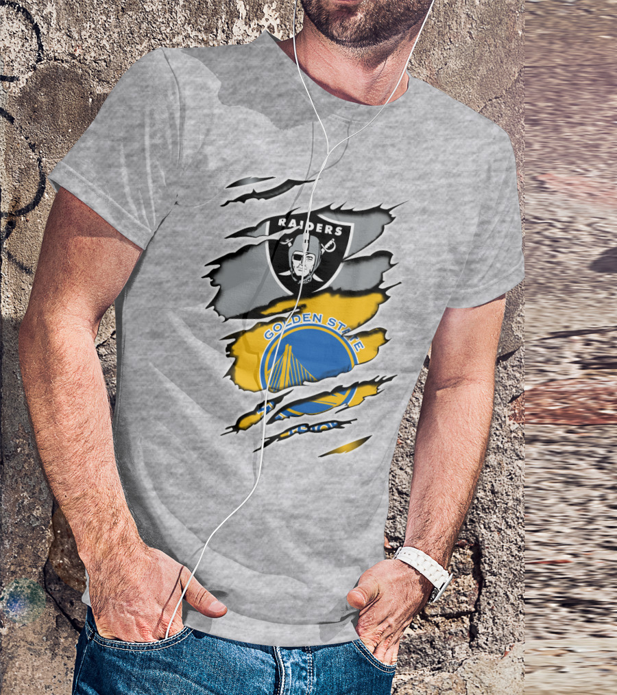 Raiders Golden State Warriors Logo Mashup T-Shirt