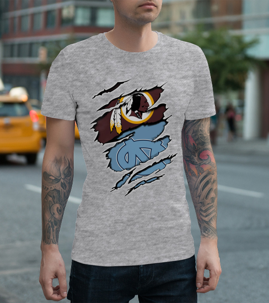 Redskins Tar Heels Logo Mashup T-Shirt