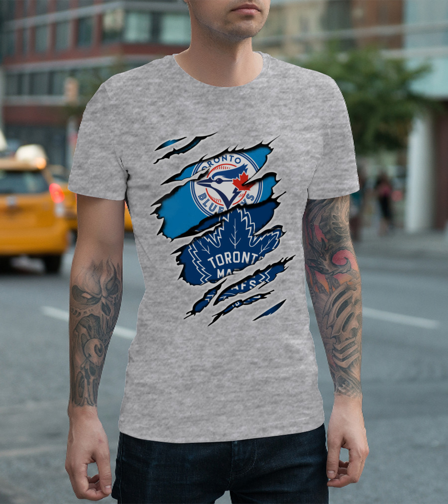 Toronto Blue Jays Maple Leafs Dual Logo Overlap T-Shirt