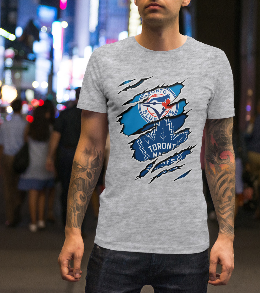 Toronto Blue Jays Maple Leafs Dual Logo Overlap T-Shirt