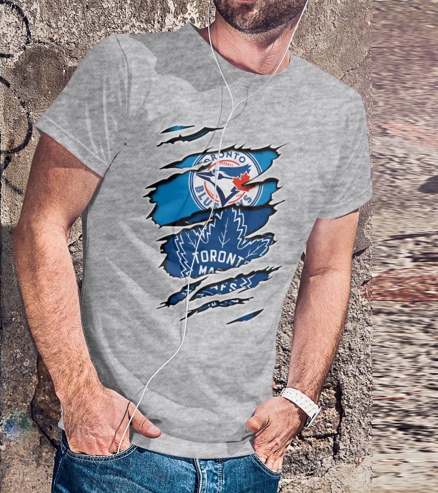 Toronto Blue Jays Maple Leafs Dual Logo Overlap T-Shirt